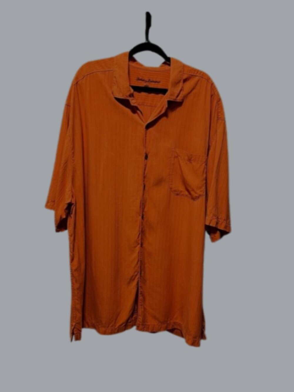 Tommy Bahama 100% Silk Camp Shirt Men 2XT Salmon Orange Short Sleeve Resort Wear - Picture 2 of 13